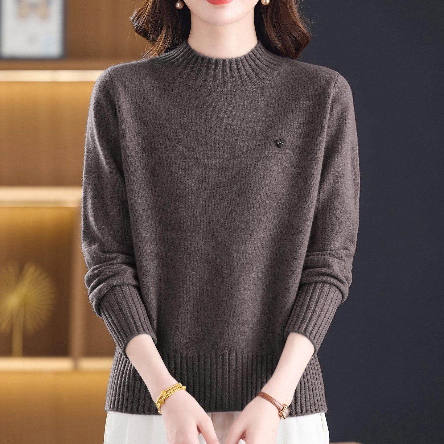 加厚保暖羊毛衫女100纯羊毛内搭打底衫高级感软糯妈妈款毛衣秋冬,淘宝优惠券,粉丝福利购,淘宝优惠卷