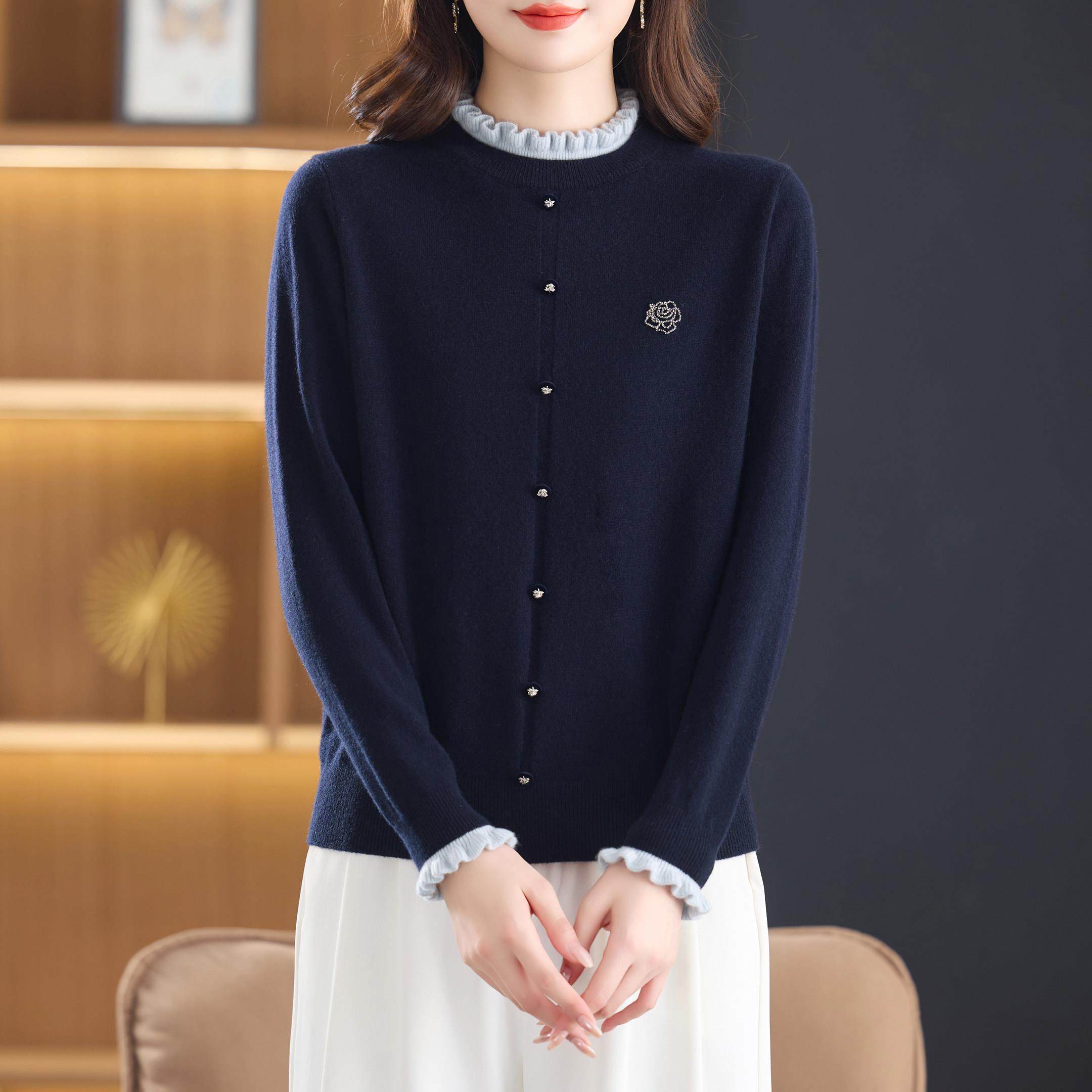 100%纯羊毛加厚毛衣女发热保暖妈妈装秋冬洋气减龄木耳边打底套衫,淘宝优惠券,粉丝福利购,淘宝优惠卷