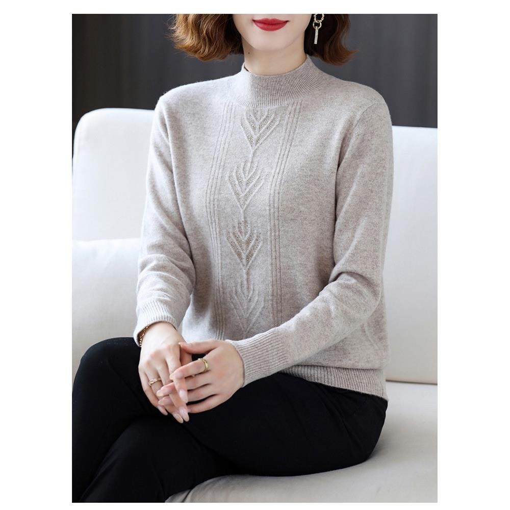 洋气纯色羊绒衫毛衣女妈妈加厚毛衣秋冬大码中年女士针织打底衫,淘宝优惠券,粉丝福利购,淘宝优惠卷