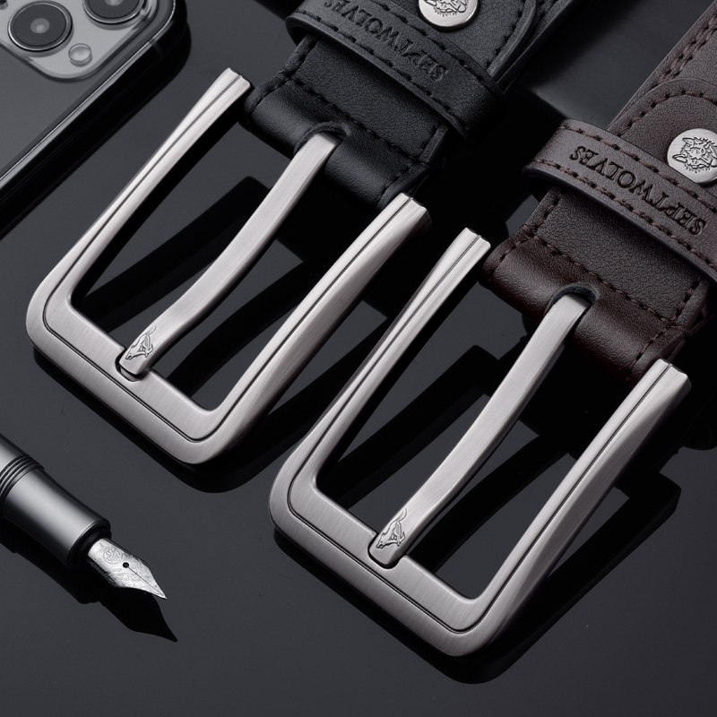 七匹狼针扣皮带男真皮腰带新款牛仔裤潮牌牛皮裤带年轻人百搭正品,淘宝优惠券,粉丝福利购,淘宝优惠卷