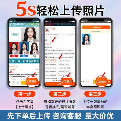 洗照片证件照1一寸2二寸打印冲印洗相片高清登记护照签证改换底色 - 图3