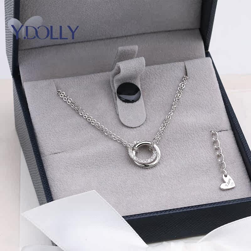 yd925银镶施华洛世奇锆女双层手链 ydolly手链