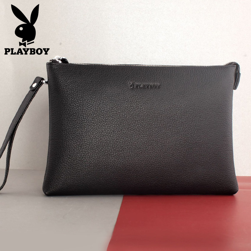 花花公子男正品手拿包头层牛皮男包 花花公子恒信男士包袋