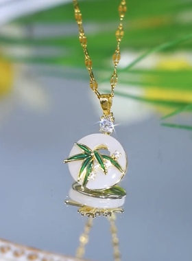 新中式国风翠竹项链女小众独特