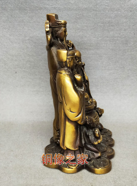 黄铜仿古风福禄寿招财桌面摆件