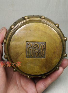 纯铜仿古风储钱罐笔筒家居装饰