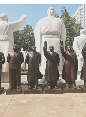 毛泽东坐像雕塑纯铜挥手毛主席站像汉白玉石雕伟人主席像肖像定制
