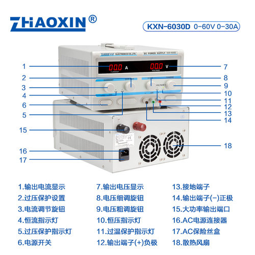 ZHAOXIN兆信大功率可调直流稳压电源 开关型电镀老化充电测试电源 - 图3