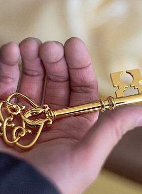 仿真金钥匙开财库挂件开业礼摆件
