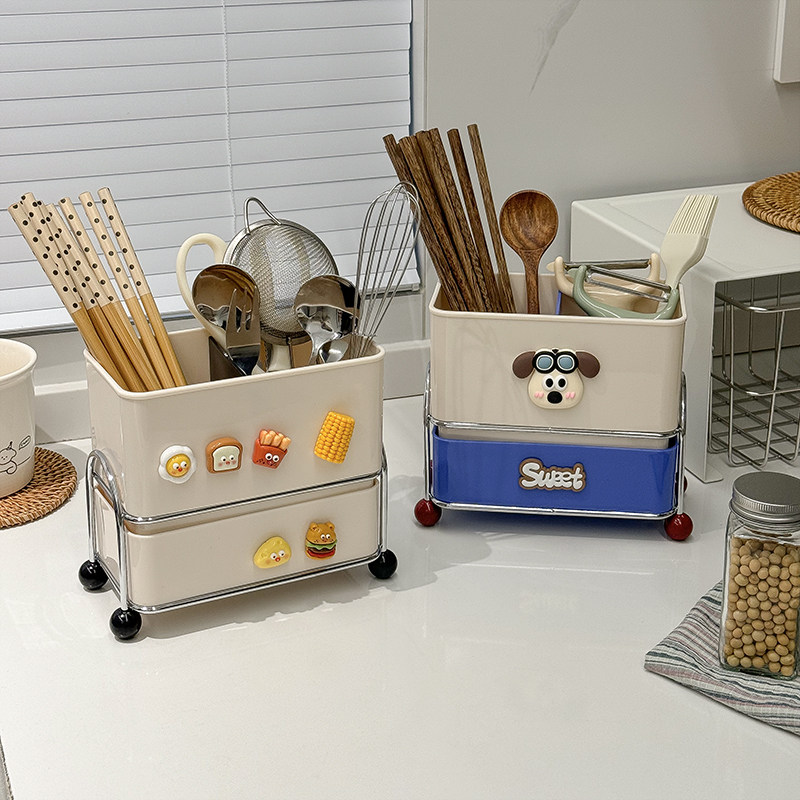 Household chopsticks, soup spoon, countertop drain cage storage rack