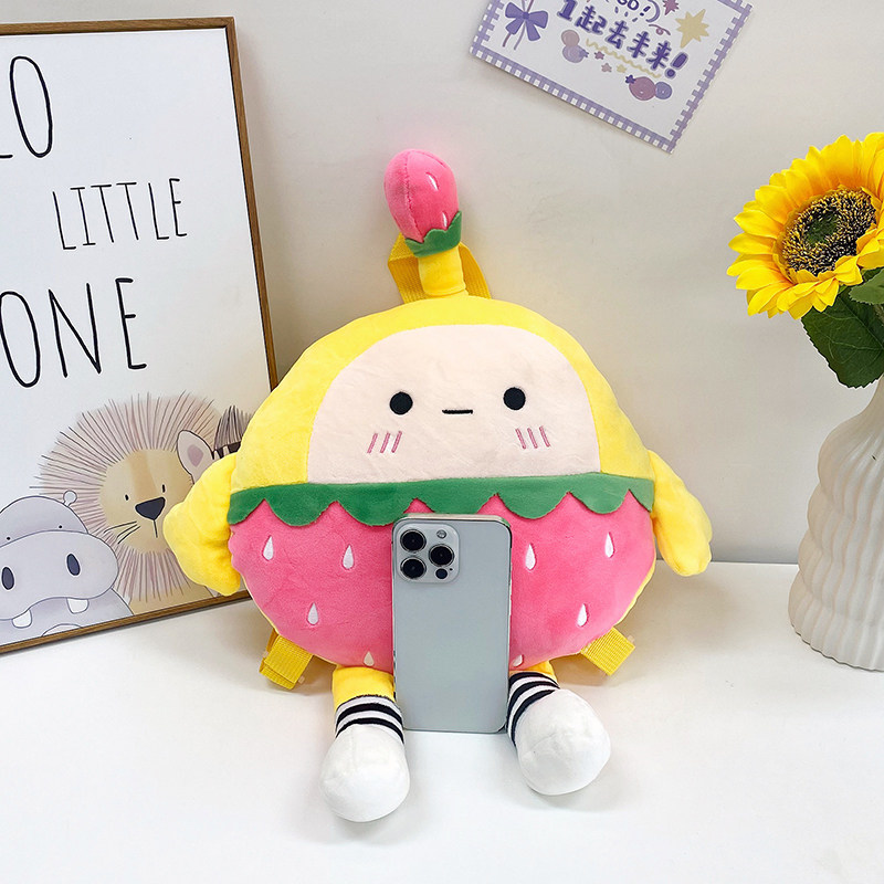 蛋仔派对玩偶蛋仔派对玩偶双肩包儿童卡通秋冬毛绒包男女童可爱新年礼物小背包