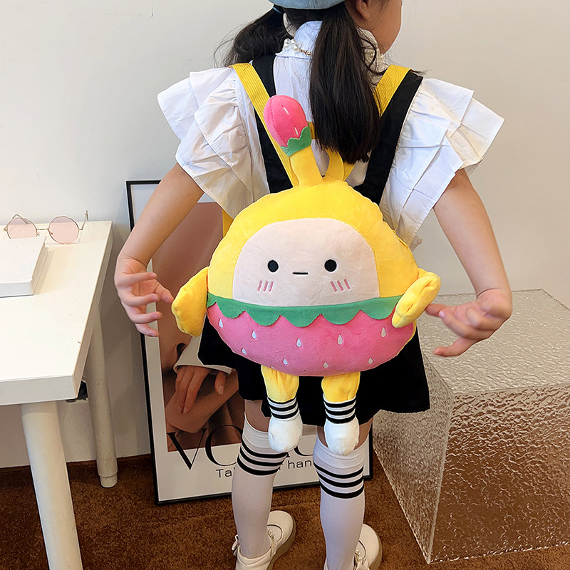 蛋仔派对玩偶蛋仔派对玩偶双肩包儿童卡通秋冬毛绒包男女童可爱新年礼物小背包