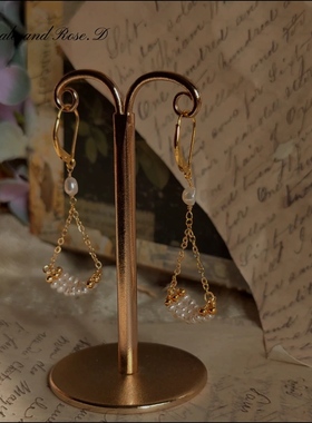 原创天然珍珠银镀金法式复古镀金