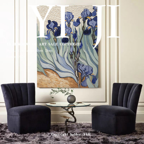 YJ.ART原创手绘《琼秀》侘寂风餐厅装饰画大师艺术抽象艺术肌理画 - 图1