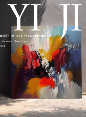 YJ.ART原创手绘《生长之息》北欧风现代极简高档艺术客厅装饰挂画