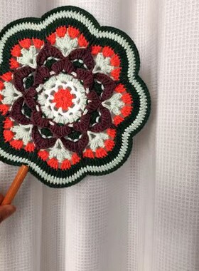 扇子骨架团扇框架铁架自制团扇骨架圆形梅花形手工扇子diy钩针