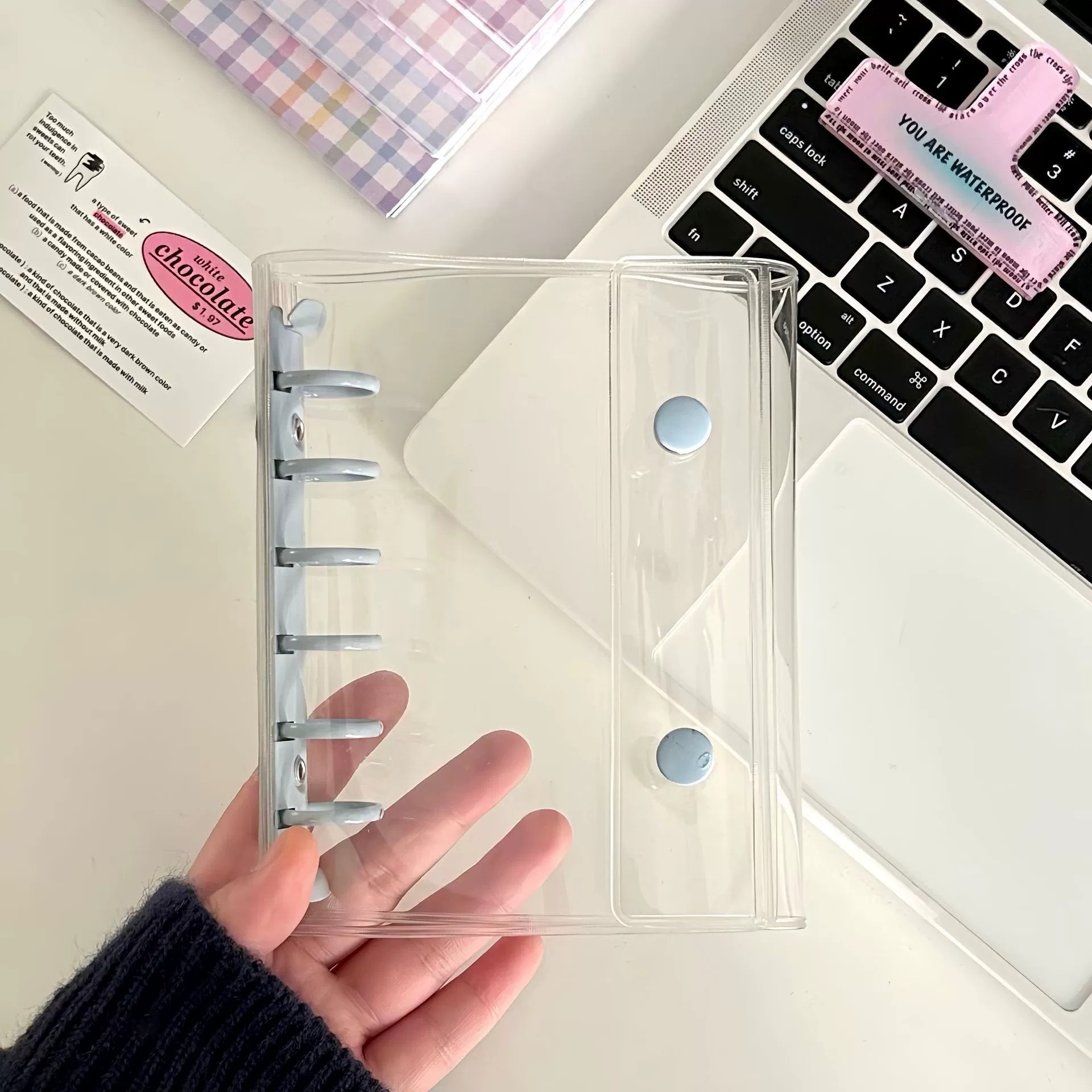 A7双扣透明活页壳PVC软壳彩夹金属扣手帐本拍立得相册小卡收纳本,淘宝优惠券,粉丝福利购,淘宝优惠卷