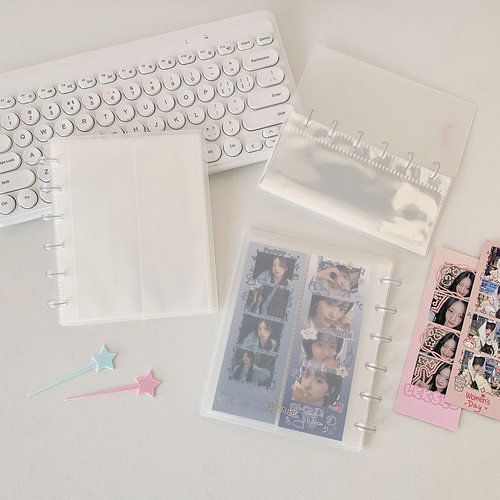 简约人生四格活页卡册四宫格相册收蘑菇扣追星爱豆照片小卡收纳册 - 图0