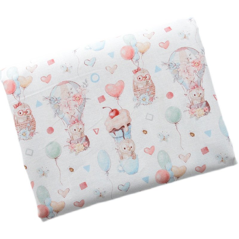 印染卡通面料田园服装棉布手工diy纯棉布料鲜花热气球狮子猫头鹰,淘宝优惠券,粉丝福利购,淘宝优惠卷