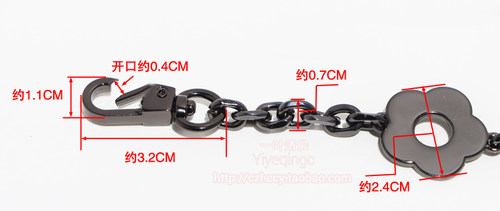 25CM长花朵手机壳链小包延长装饰挂链包链配件金属短链小包包饰链 - 图0