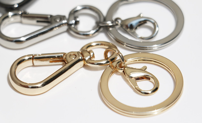 DIY高品质双扣款 钥匙扣钥匙扣浅金色银色枪黑色饰品配件挂件配饰,淘宝优惠券,粉丝福利购,淘宝优惠卷