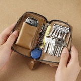 Мужская вместительная и большая ключница с молнией, картхолдер, универсальный брелок