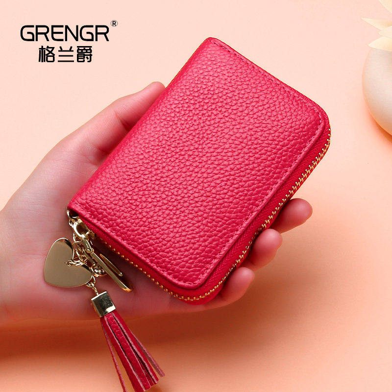 女式韩国新款真皮大容量小名片包 格兰爵卡包