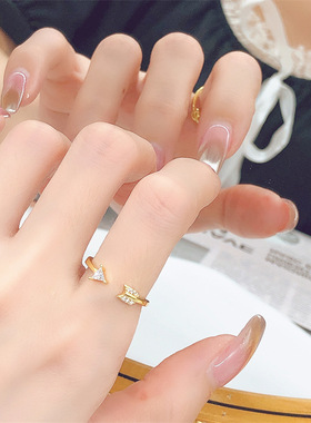 字母LOVE可调节开口戒小众个性戒指女网红时尚轻奢指环简约食指戒