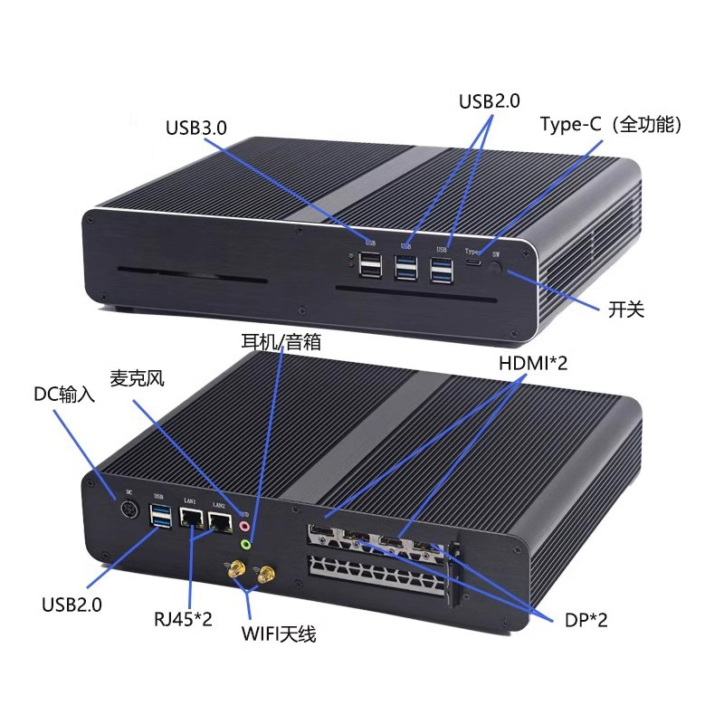 占美 13代i7独显吃鸡主机RTX4060迷你小电脑游戏设计台式整机办公 - 图1