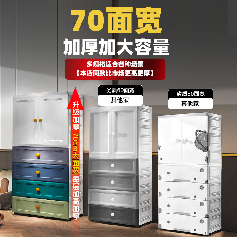 特大号现代北欧儿童衣柜开门简易收纳柜衣服家用加厚婴儿宝宝衣橱
