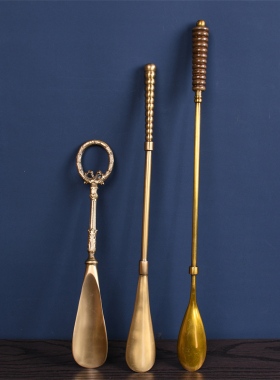 长柄提鞋器纯铜鞋拔子鞋溜子