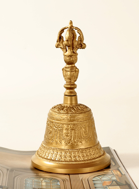 黄铜手工雕花餐铃复古奢华装饰