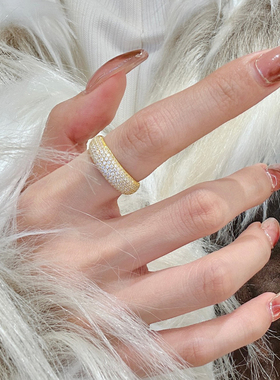 古法黄金戒指999足金闭口满天星