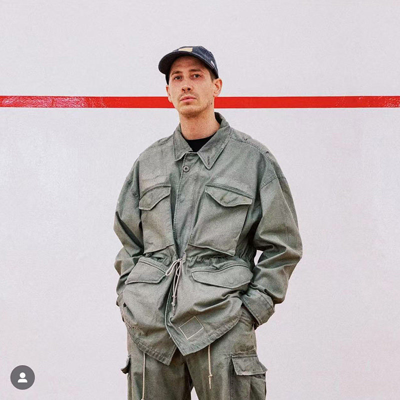 MADNESS余文乐新款复古工装上衣夹克男宽松多口袋做旧军绿色外套,淘宝优惠券,粉丝福利购,淘宝优惠卷