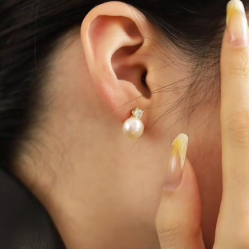 扁圆天然淡水珍珠耳钉女925银针简约百搭耳饰送闺蜜女友,淘宝优惠券,粉丝福利购,淘宝优惠卷