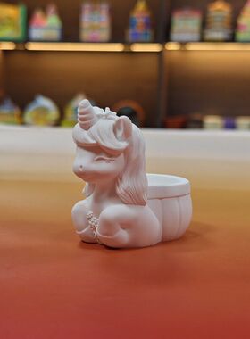 乐信独角兽香薰蜡烛石膏空杯花盆栽笔筒扩香容器皿创意摆件ins风