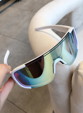 防风一片式运动男女大框太阳镜