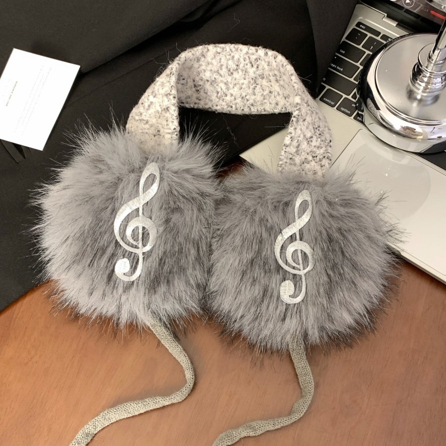 日系音符毛绒耳罩女韩版防寒保暖耳捂子时尚耳暖ins小众绑带耳套,淘宝优惠券,粉丝福利购,淘宝优惠卷