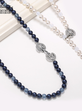 萌趣趣风仿珍珠生日礼物毛衣链