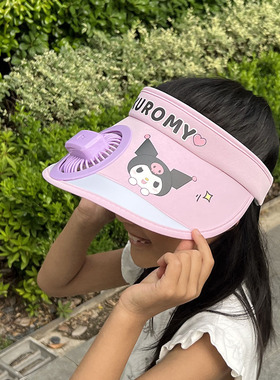 儿童卡通遮阳帽带小风扇