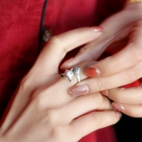 Кольцо, модный регулируемый дизайнерский серебряный браслет, серебро 925 пробы, на указательный палец