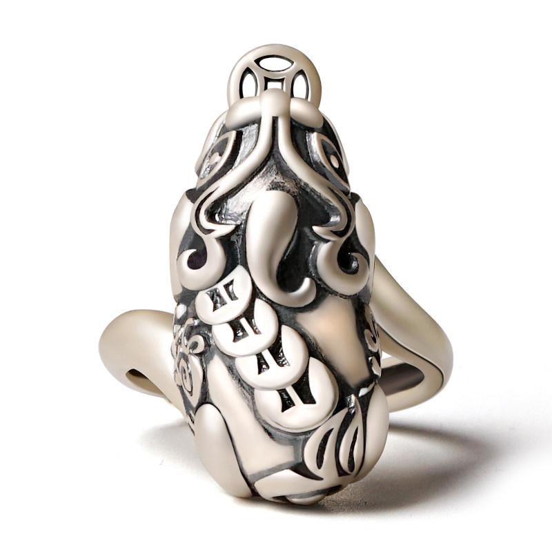 s999足银貔貅男女情侣转运食指对戒 赏峰饰品戒指/指环