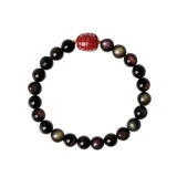 Браслет из натурального камня подходит для мужчин и женщин, аксессуар, цвета киновари