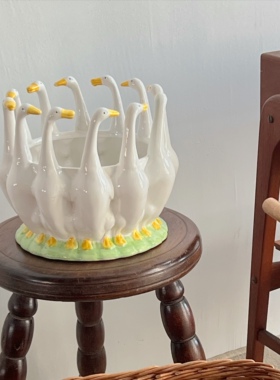 世界岛荷兰中古复古古董陶瓷手作创意花瓶花盆玄关客厅餐桌摆件