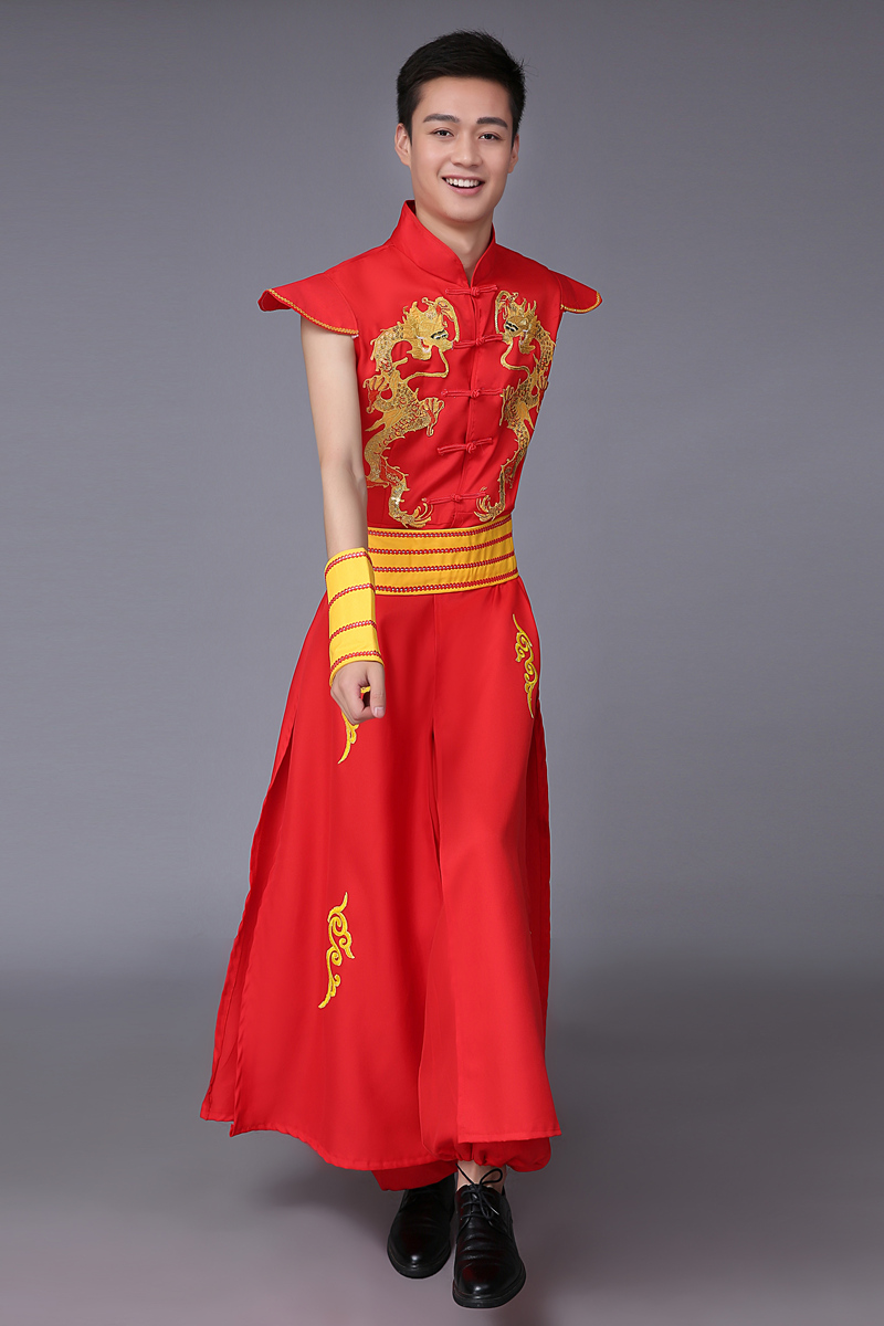水晶伊人十七坊服饰旗舰店打鼓演出服装练功男水鼓秧歌服开场舞现代民族舞龙舞蹈表演广场舞1