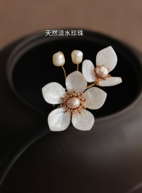 新中式旗袍高级感檀木簪子