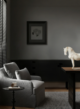 新中式高级感复古轻奢玄关客厅装饰艺术大雕塑马售楼处酒店别墅