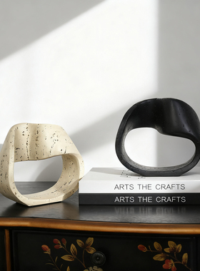 复古风几何环形摆件样板间装饰