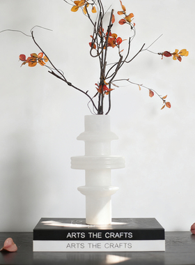 中古风云石花器软装装饰摆件