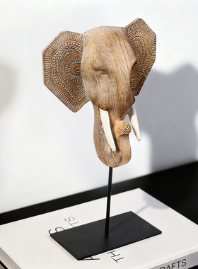 诧寂风中古风客厅玄关办公室桌面大象工艺品创意装饰品摆件礼物